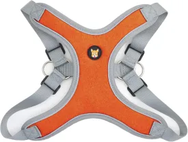 Adjustable Dog Harness Vest and Leash Set for Small, Medium Dogs No Pull, Step in Escape Proof Reflective Easy Walk Puppy Harness, Orange, XS (Comes with A Measuring Tape)