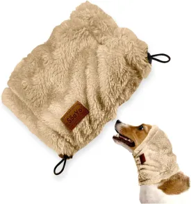 Adjustable Dog Noise Cancelling Ear Muffs Noise Protection - Ear Wraps for Dogs - Snoods Dog Headband Ear Covers for Anxiety Relief (Brown, Large)