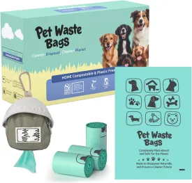 AYOTEE 280 Count Certified Compostable Dog Poop Bags with Dispenser, 100 Percent Biodegradable Poop Bags for Dogs, ASTM D6400 & EN 13432 Compliant, Extra Thick, Leakproof Dog Waste Bags