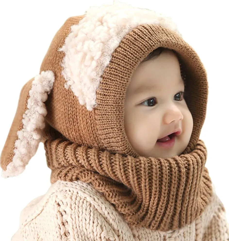 Bienvenu Baby Girls Boys Winter Hat Scarf Earflap Hoodie Scarves Skull Caps