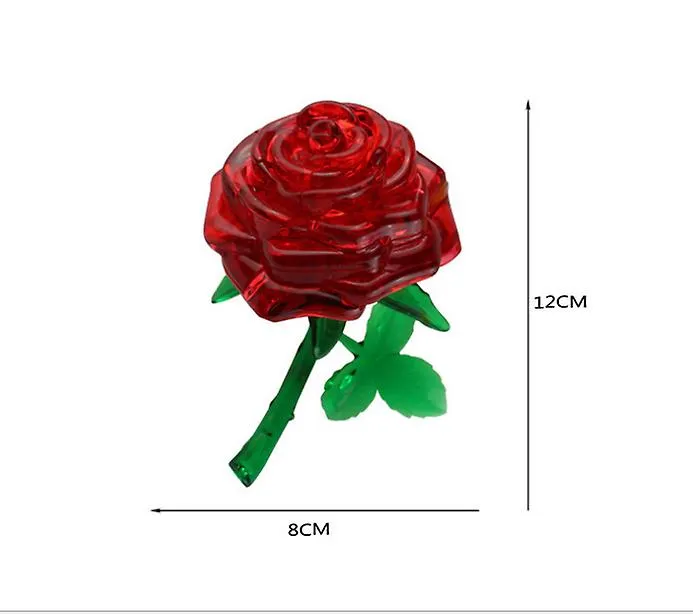 blue 3D self-installed rose crystal building block ,Diy Puzzle educational jigsaw toy AZ19160