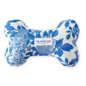 Blue Roses Bone Dog Toy