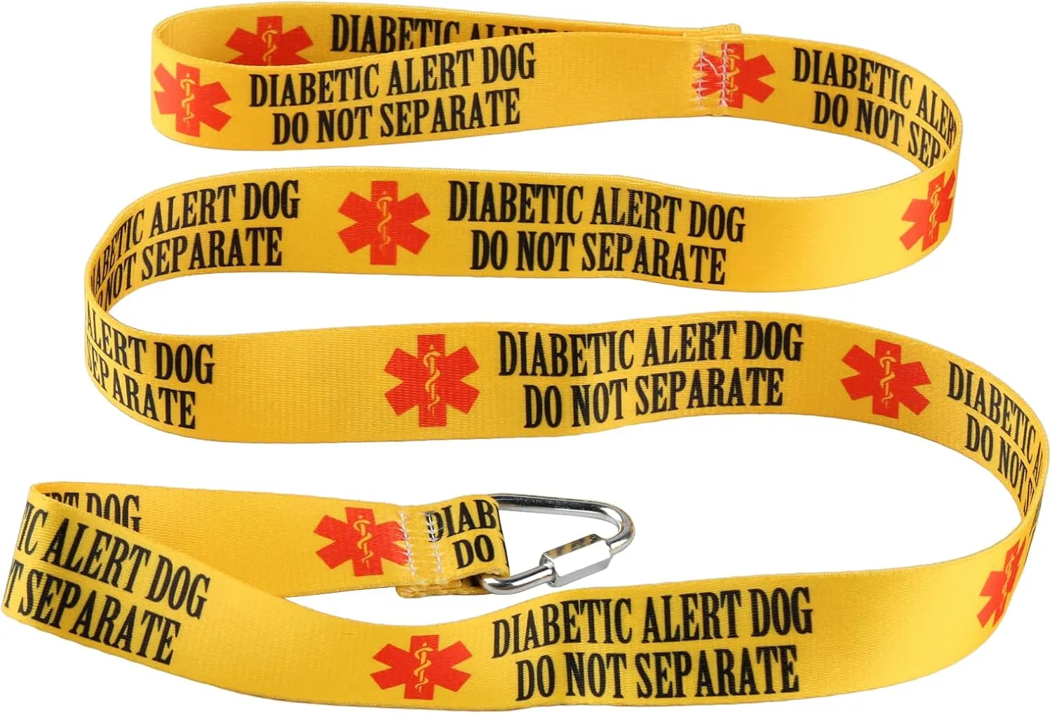 BLUPARK Emergency Medical Alert Dog Leash - Diabetic Alert Dog - Do Not Separate - Yellow, 59 Inches