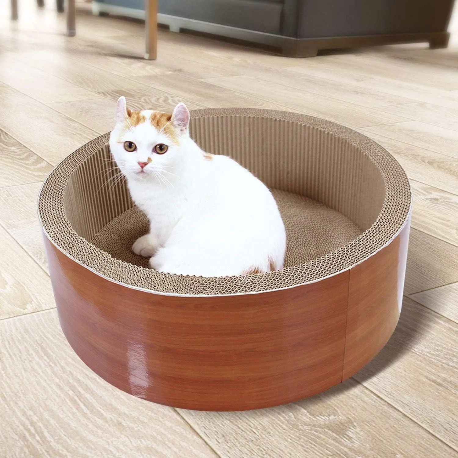 Bone Cat Scratcher Cardboard Lounge Bed, Cat Scratching Post, Durable Board Pads Prevents Furniture Damage