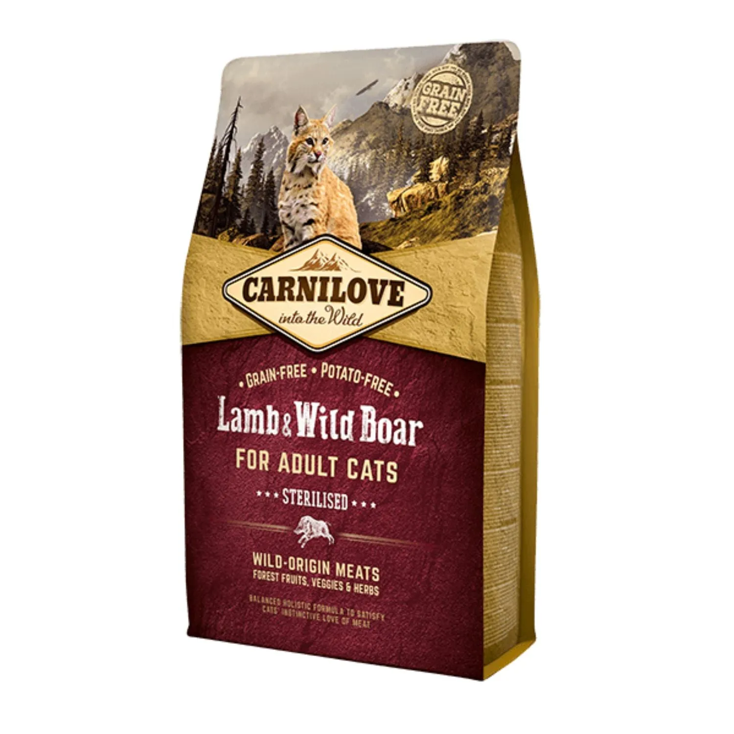 Carnilove 6kg Lamb and Wild Boar Sterilised Adult Cat Food