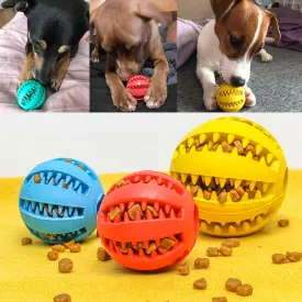 Chew Ball Dog Toys Non-Toxic Soft Rubber IQ Treat Dispensing