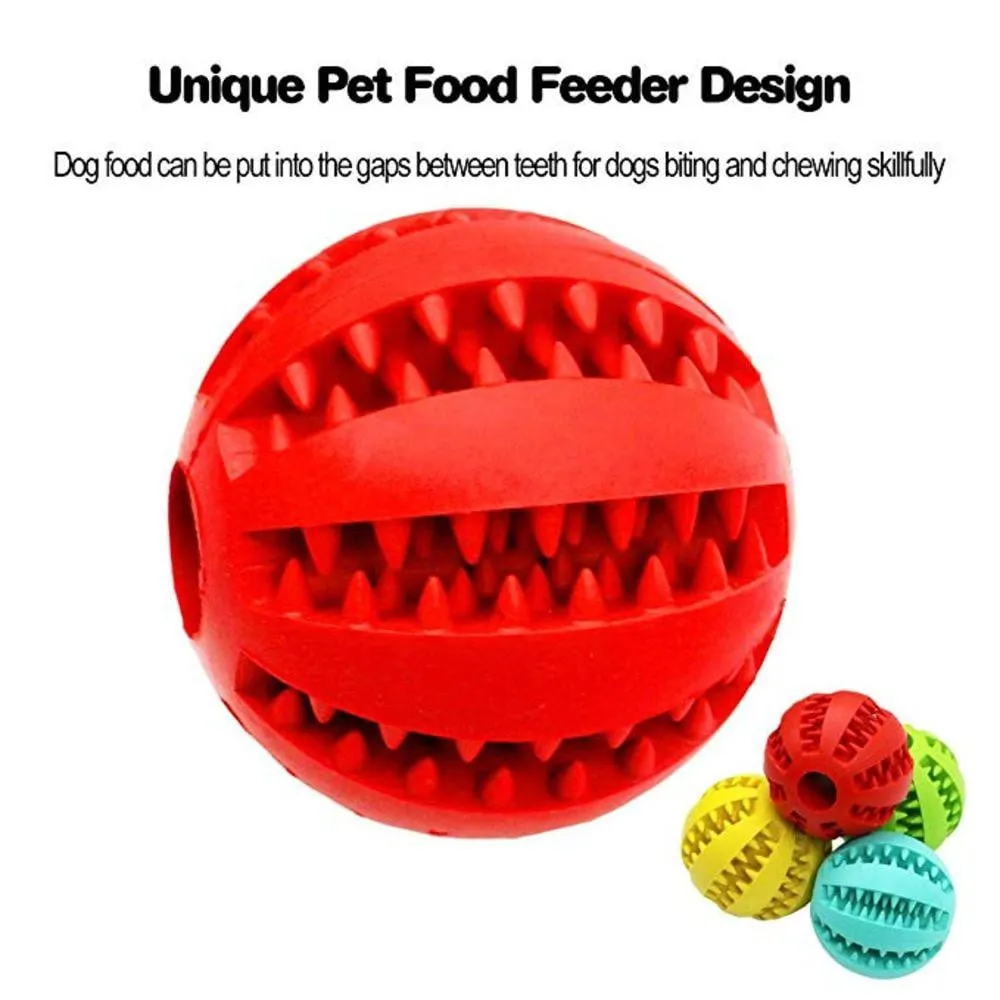 Chew Ball Dog Toys Non-Toxic Soft Rubber IQ Treat Dispensing