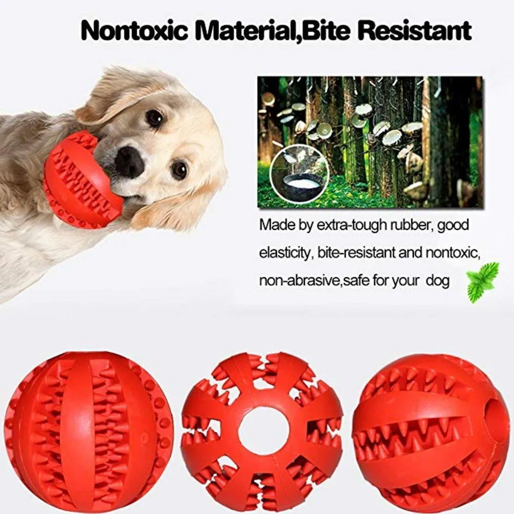 Chew Ball Dog Toys Non-Toxic Soft Rubber IQ Treat Dispensing