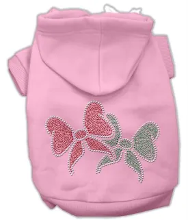 Christmas Bows Rhinestone Hoodie Pink S (10)