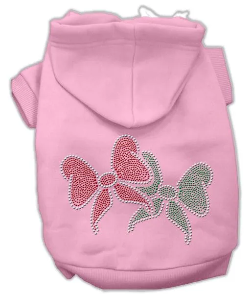Christmas Bows Rhinestone Hoodie Pink S (10)
