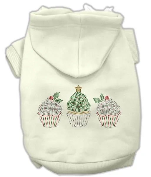 Christmas Cupcakes Rhinestone Hoodie Cream M (12)