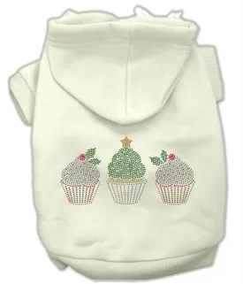 Christmas Cupcakes Rhinestone Hoodie Cream M (12)