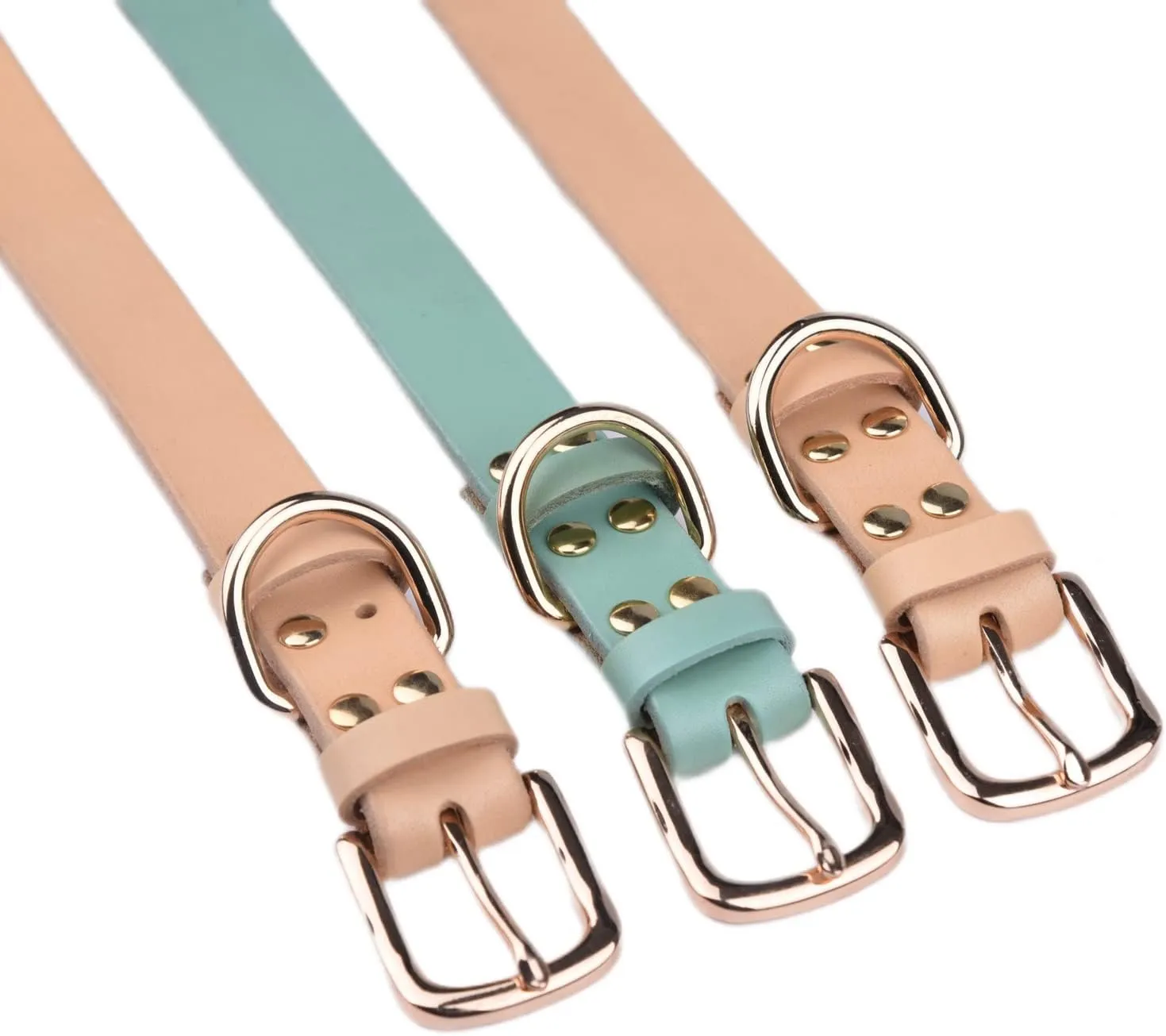 Custom Cute Handmade Genuine Leather Dog Collar Personalized with Name Boy Girl Dog Collar for Puppy Small Medium Large Male Female Dogs