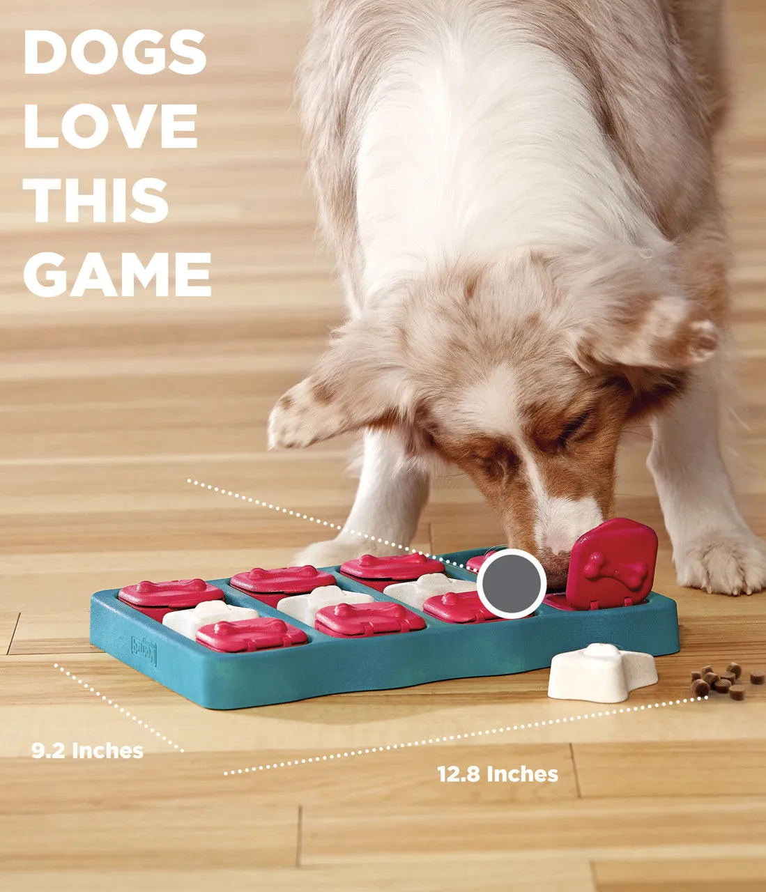 Dog Brick Interactive Treat Puzzle Dog Toy, Blue