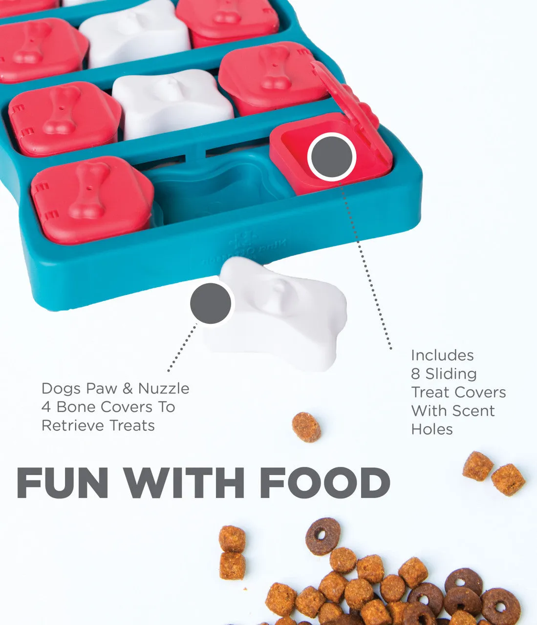 Dog Brick Interactive Treat Puzzle Dog Toy, Blue