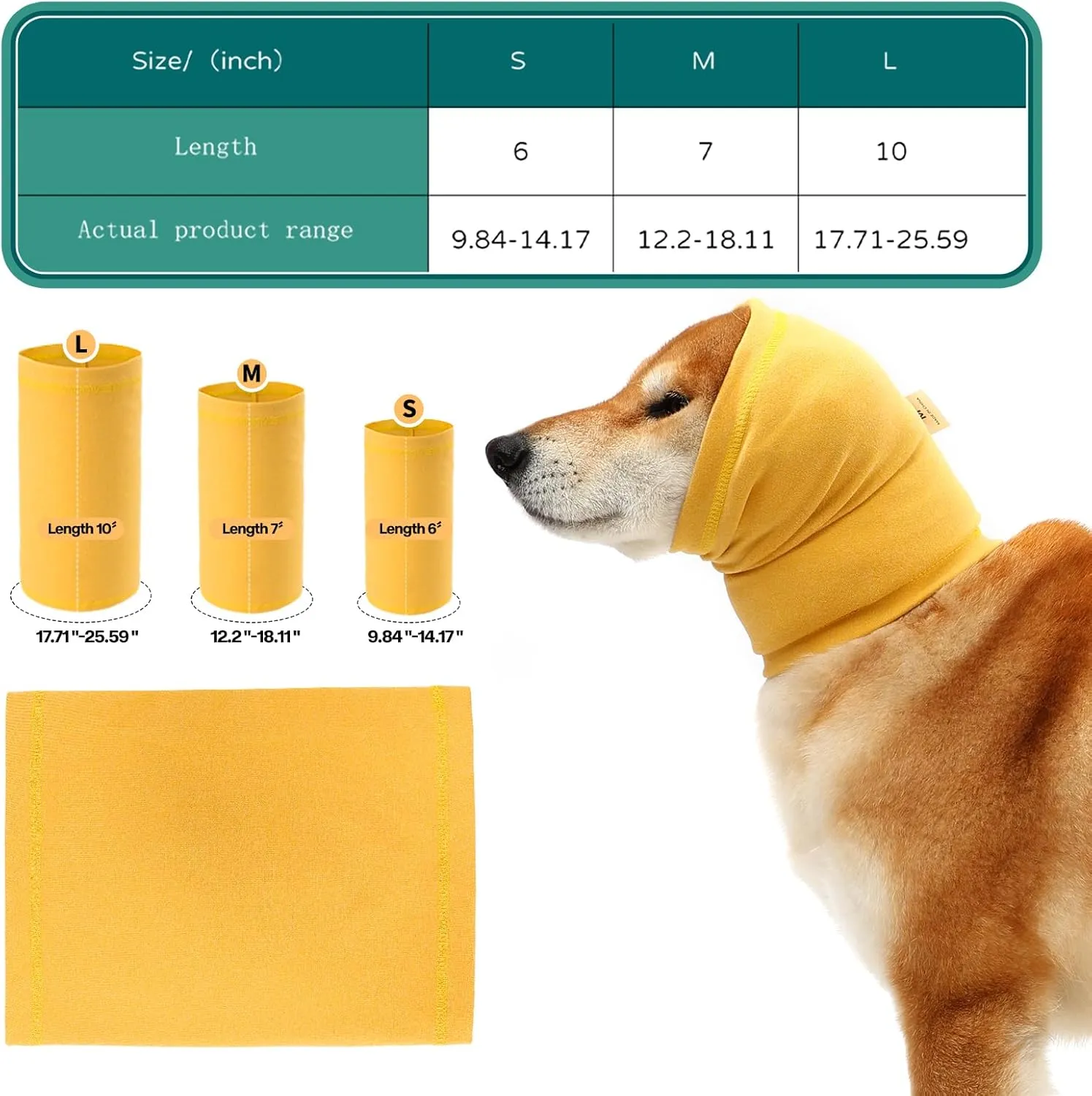Dog Calming Hoodie, Hematoma Ear Wrap, Quiet Head Cover Sleeves Ear Covers for Bath, Thunderstorms