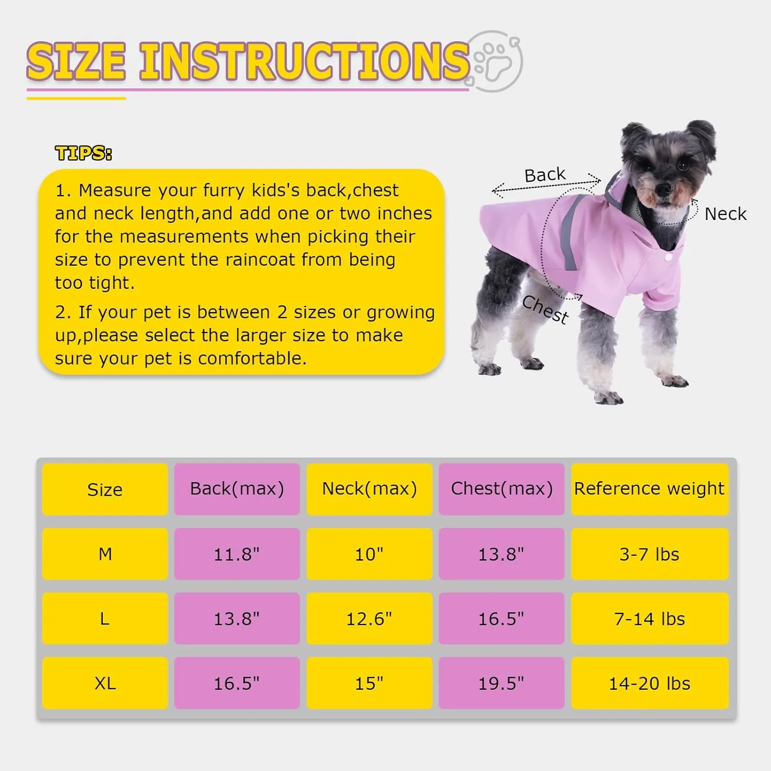 Dog Raincoat, Dog Rain,Water and Snow Proof Jacket with Hood, Leash Hole and Reflective Strap, Lightweight Puppy Clothes, Stylish Streetwear Outfit for Small Medium Dogs (Pink, M)