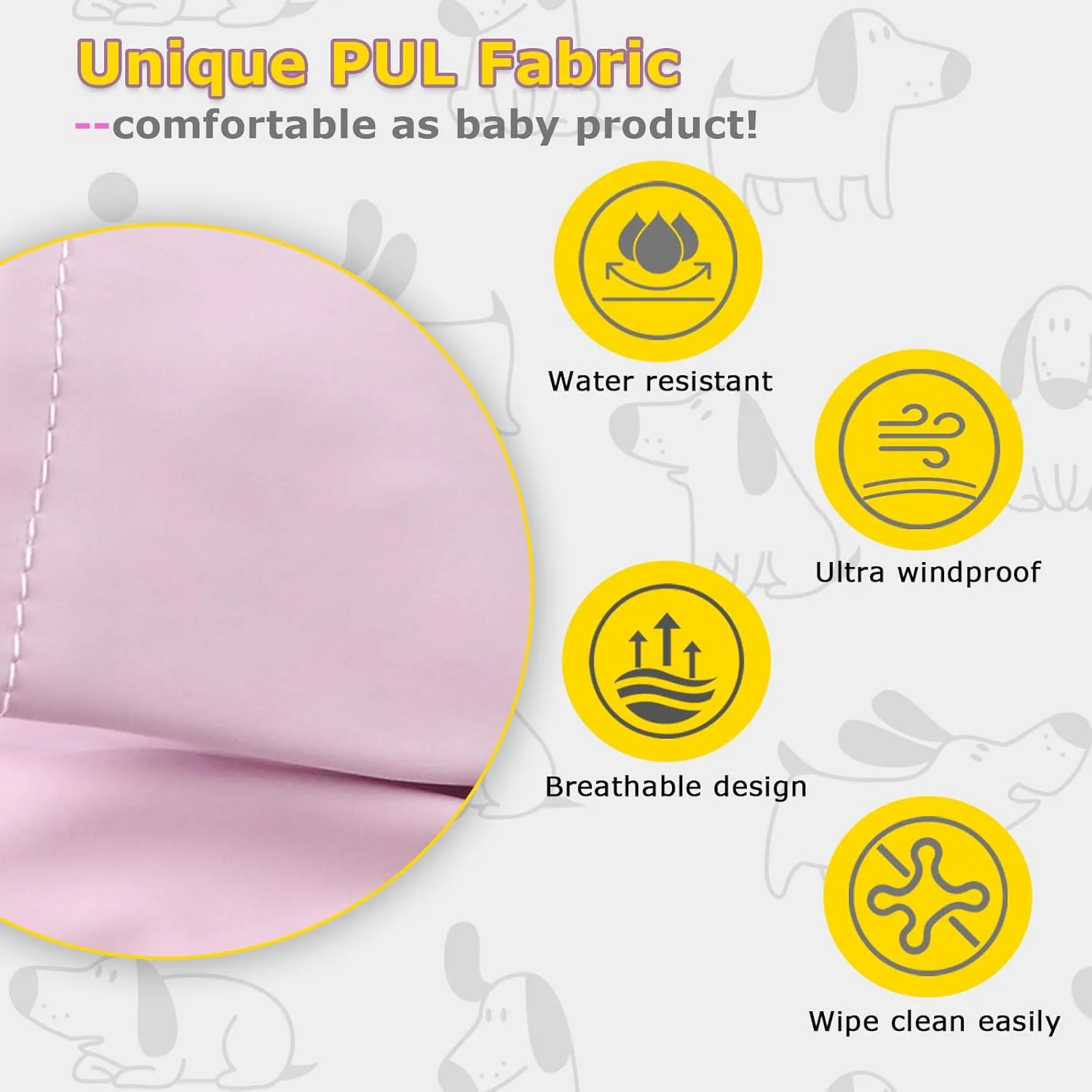 Dog Raincoat, Dog Rain,Water and Snow Proof Jacket with Hood, Leash Hole and Reflective Strap, Lightweight Puppy Clothes, Stylish Streetwear Outfit for Small Medium Dogs (Pink, M)