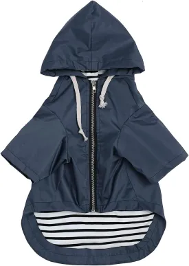 Dog Raincoat rain Jacket Raincoat Dogs Waterproof Small Medium Breeds Zip Closure Storage Pocket Harness Hole Blue M