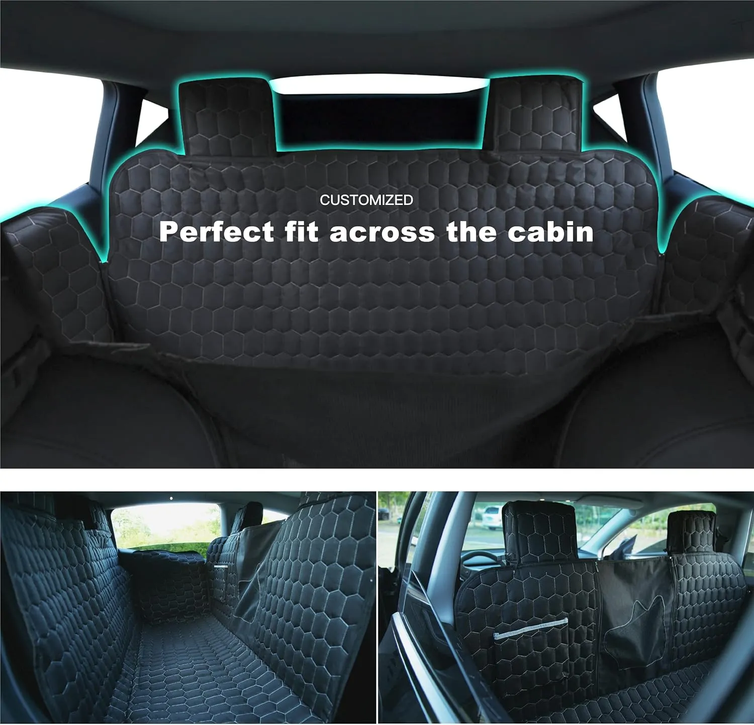 Dog Seat Covers for Back Seat, Tesla Model Y Seat Covers for Pet, Backseat Cover for Dogs, 100% Waterproof Car Seat Cover Protector from Scratches, Dog Hammock with Mesh Window & Headrest Protector