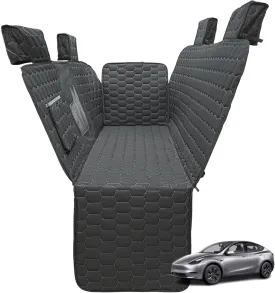 Dog Seat Covers for Back Seat, Tesla Model Y Seat Covers for Pet, Backseat Cover for Dogs, 100% Waterproof Car Seat Cover Protector from Scratches, Dog Hammock with Mesh Window & Headrest Protector