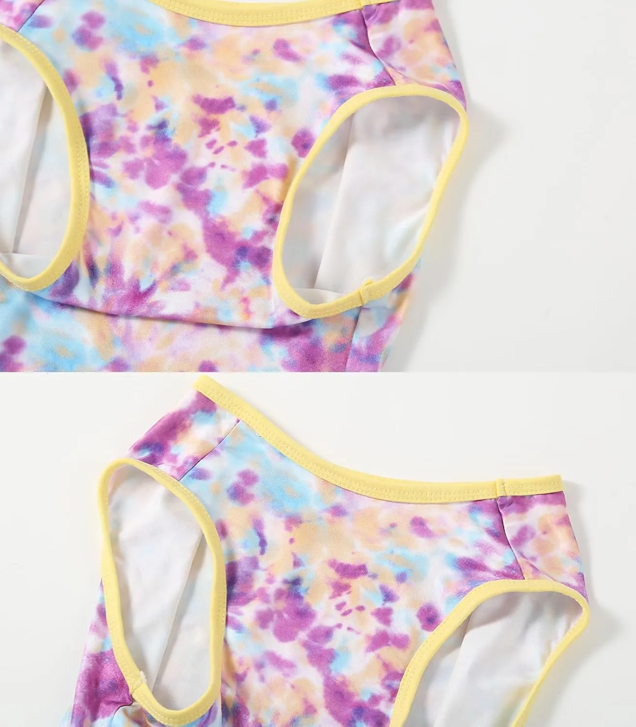 Dog Tie dye Sleeveless T Shirt Purple Yellow Printed Dogs Vest Shirt Pajamas Breathable Stretchy Summer Clothes for Extra Large Dog Boys Girls2X-Large,Purple