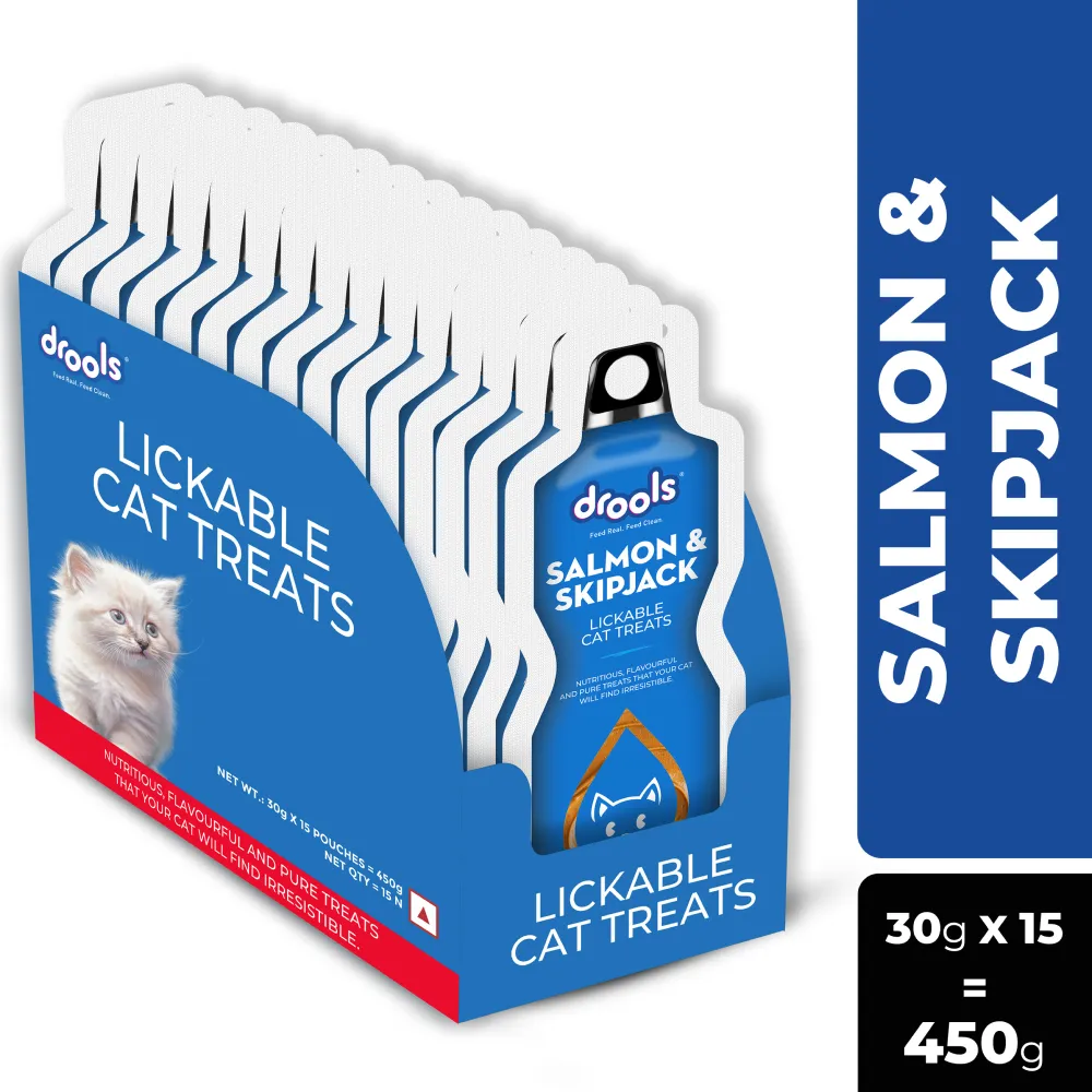 Drools Salmon & Skipjack Creamy Lickable Treats for Cats