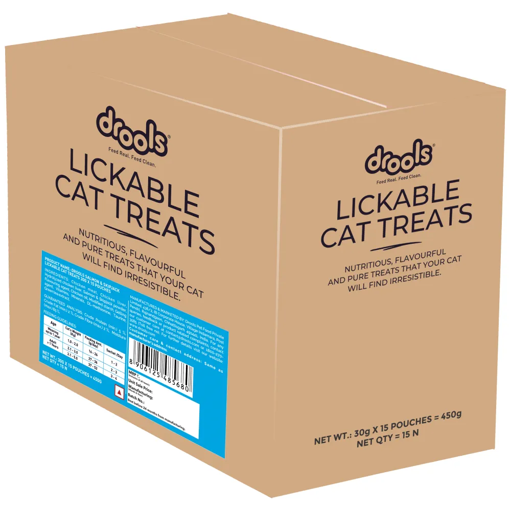Drools Salmon & Skipjack Creamy Lickable Treats for Cats