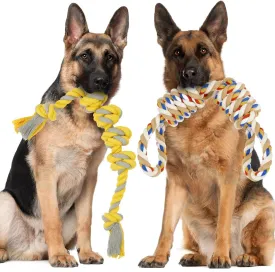 ETACCU Dog Rope Toys for Large & Medium Dogs, 2 Pack 22 Inch Tug of War Dog Toy for Aggressive Chewers, 100% Cotton Rope Dog Toys for Medium to Large Breed, Indestructible Dog Rope Toy