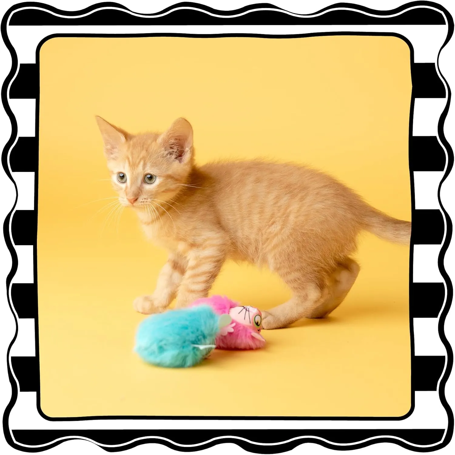 Fat Cat Fluff Bunnies Cat Toys - Catnip Kicker Toy, Pack of 2 (Blue or Pink)