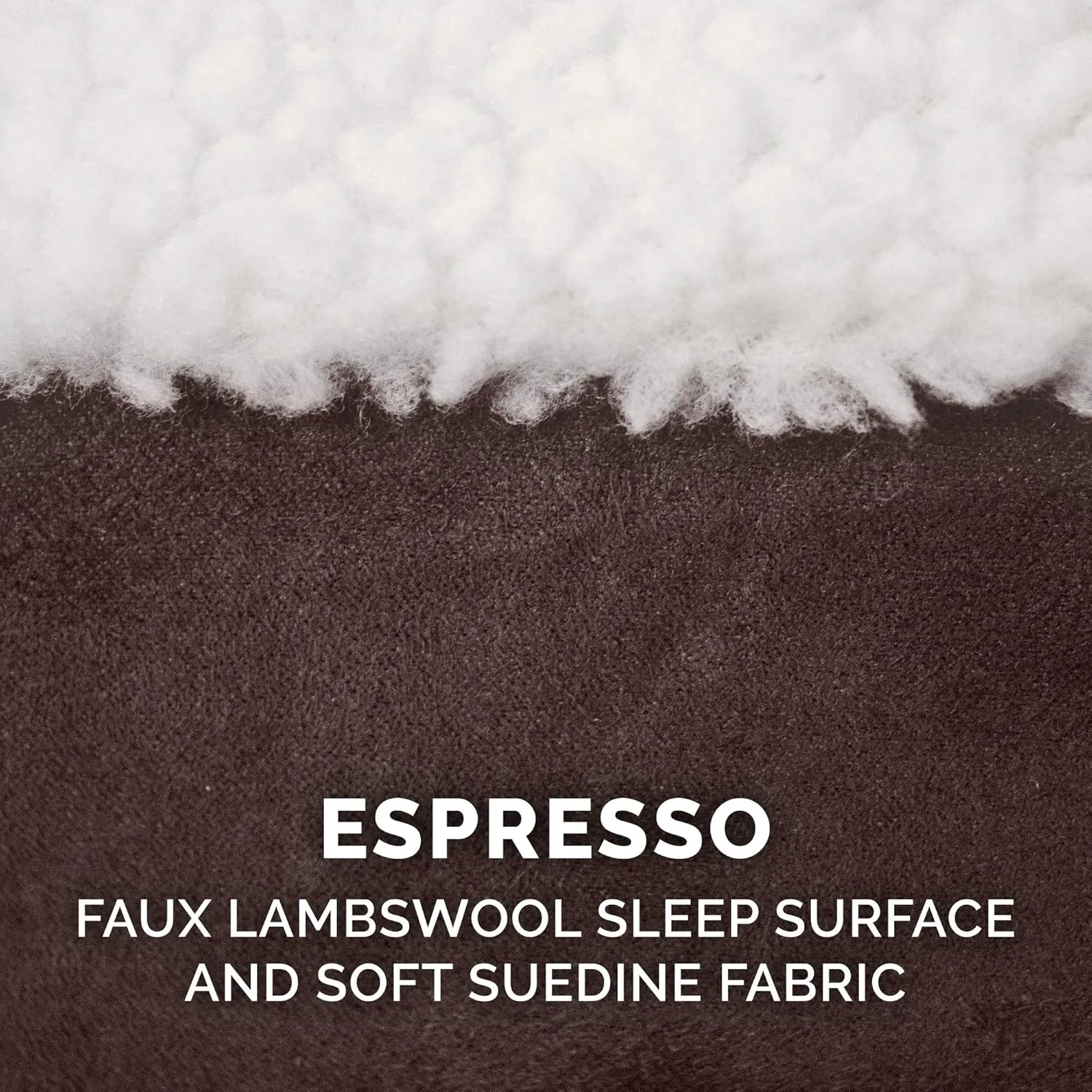 Furhaven Orthopedic Dog Bed for Large/Medium Dogs w/ Removable Washable Cover, For Dogs Up to 30 lbs - Sherpa & Suede Oval Lounger - Espresso, Large