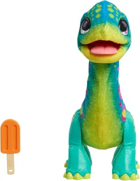 furReal Snackin Sam the Bronto Interactive Toy 11-inch Plush with Motions and Sounds, Kids Toys for Ages 4 Up by Just Play