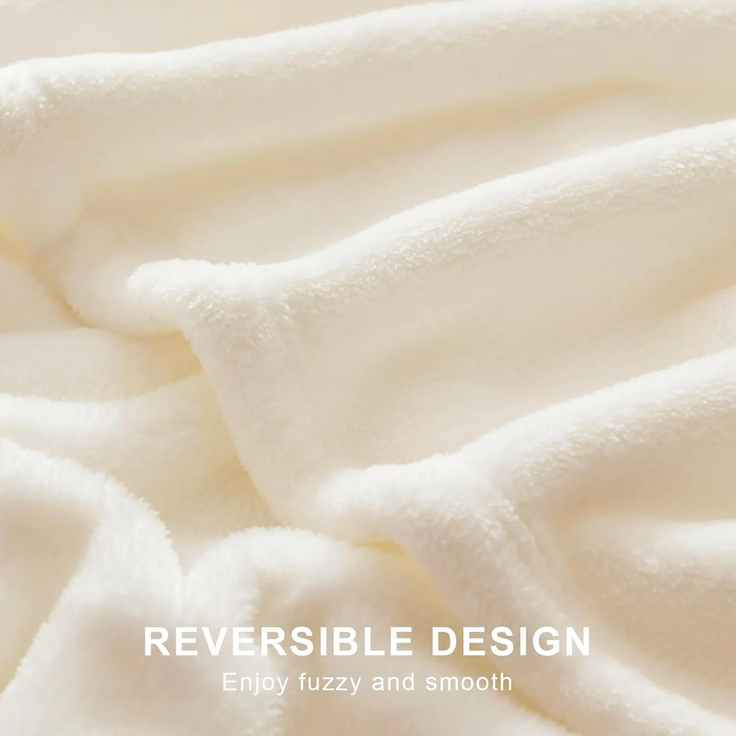 Hansleep Fleece Blanket for Couch Beige, Super Soft Flannel Fuzzy Plush Cozy Blanket for All Seasons, Beige, Throw 50x60 Inches