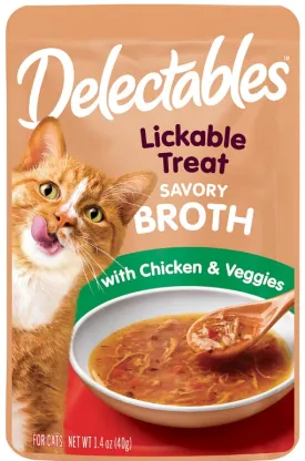 Hartz Delectables Savory Broth Lickable Treat for Cats Chicken and Veggies