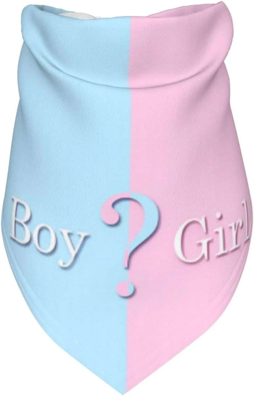 He Or She What Will It Be? Gender Reveal/Baby Announcement Dog Bandana,Pet Neckerchief for Pets Daily Wear Photo Prop Party Supplies (Blue)
