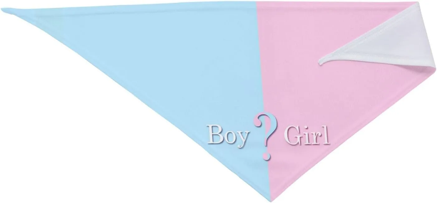 He Or She What Will It Be? Gender Reveal/Baby Announcement Dog Bandana,Pet Neckerchief for Pets Daily Wear Photo Prop Party Supplies (Blue)
