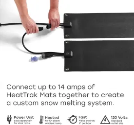 HeatTrak Heated Snow Melting Mats - Heated Outdoor Mats for Walkways - Electric Snow Melting Mats for Decks and Sidewalks - Trusted No-Slip Snow and Ice Melt Heated Sidewalk Mat (30 x 30")
