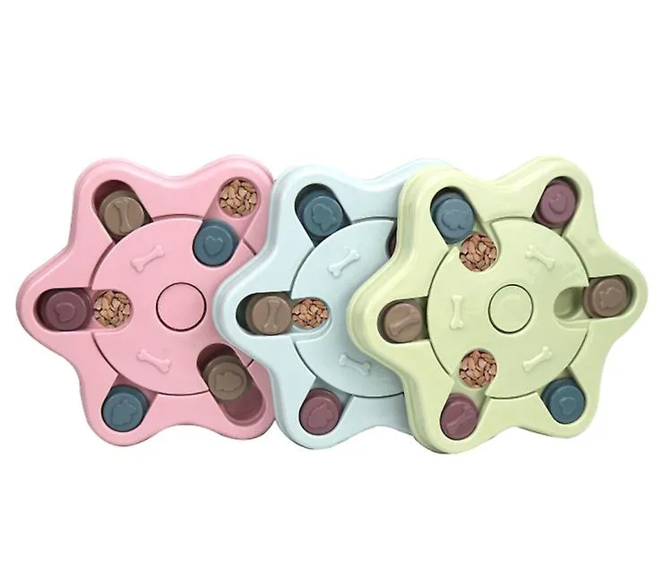 Hexagonal pink Dog Increase IQ Interactive Slow Dispensing Feeding Pet Dog Training Toy bowl AZ19347