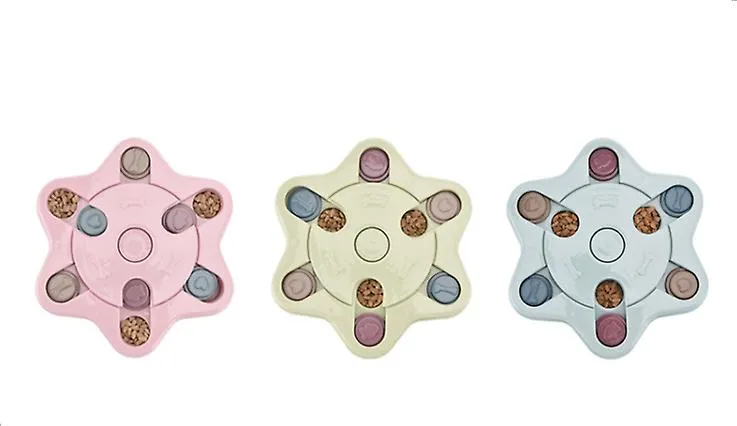 Hexagonal pink Dog Increase IQ Interactive Slow Dispensing Feeding Pet Dog Training Toy bowl AZ19347