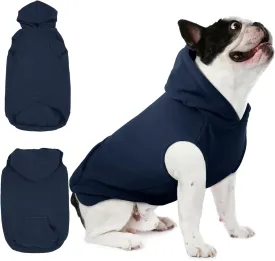 IECOii Dog Hoodie for Large Dogs,Warm Fleece Dog Sweater with Leash Hole,Cozy Dog Cold Weather Coat for Fall Winter Dog Sweatshirt,Large Dog Hoodies Fleece Vest for French Bulldog,Dachshund,Blue,L