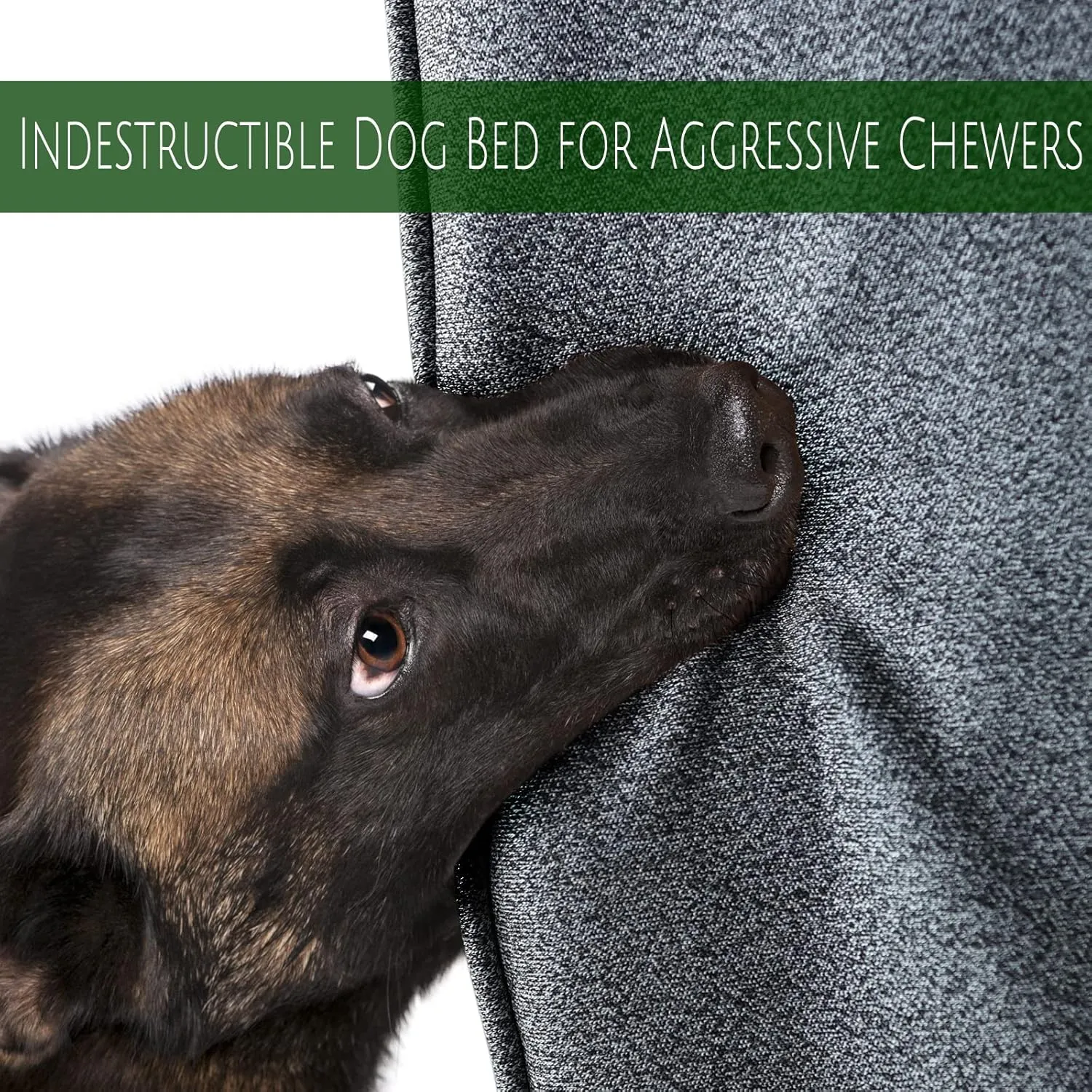 Indestructible Dog Beds Chew Proof Small Breed with Washable Removable Cover Waterproof Dog Crate Bed with Memory Foam Orthopedic Cooling 28x20 Dark Grey