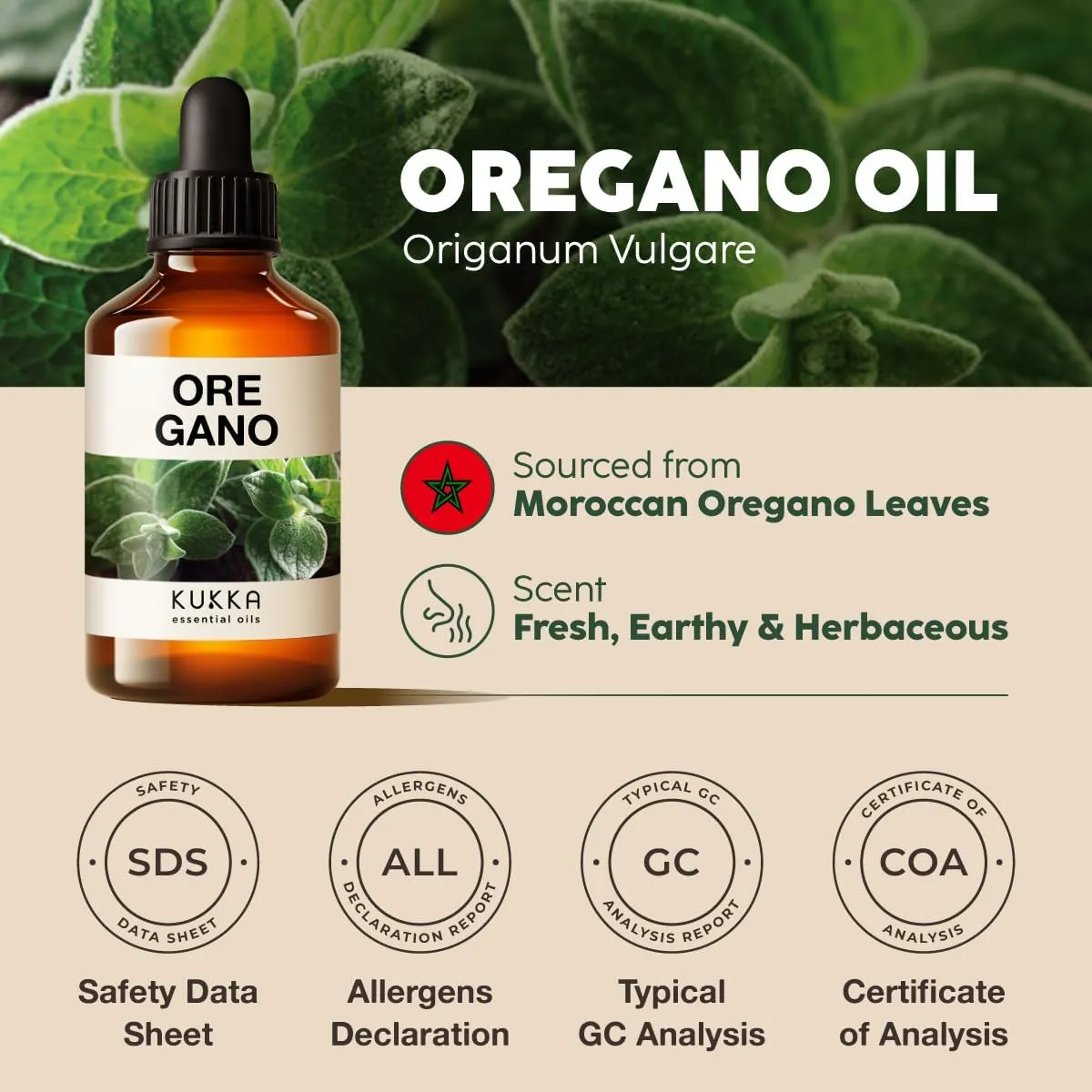 Kukka Oregano Essential Oil for Skin - 4 Fl Oz - 100% Pure Natural, Earthy & Herbaceous Scent, Perfect for Mother's Day Gifts, Diffuser, Nails, Candle & Soap Making DIY