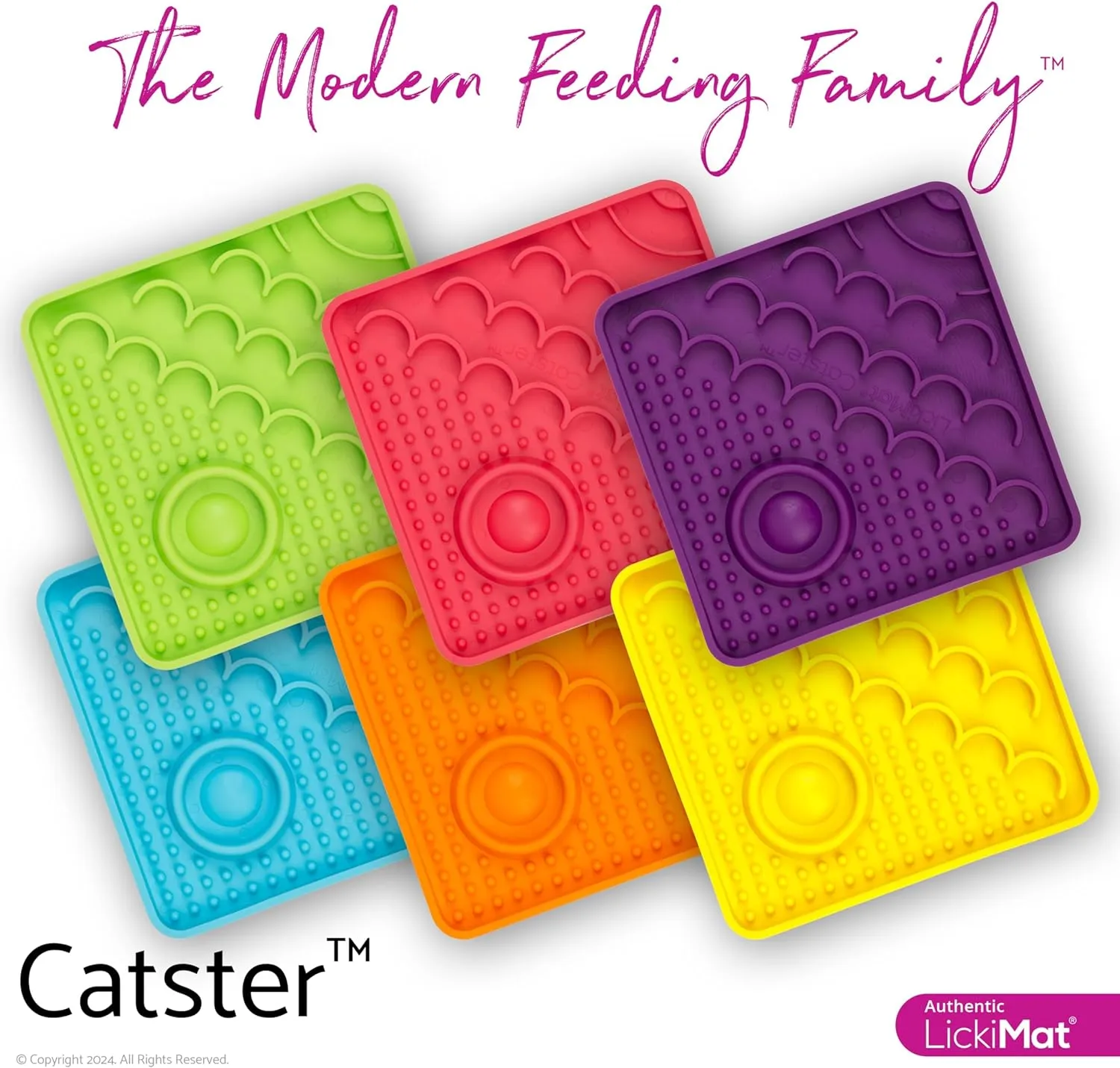 LickiMat Catster Combination Slow Feeder with Micro Dish for Added Hydration for All Cats and Kittens (Pink)