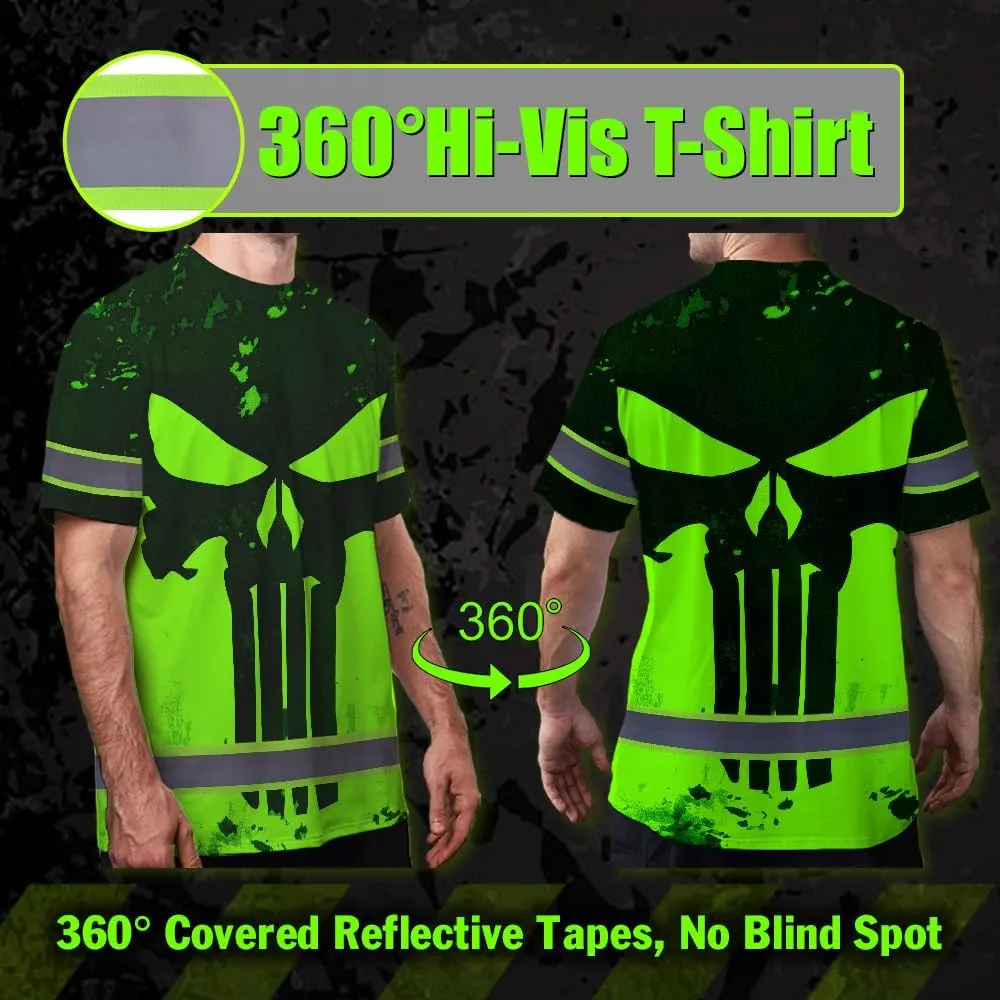 Maddly High Visibility US Flag Collection Safety Workwear Custom Name for Workers, Runners, Truckers, Patriotic