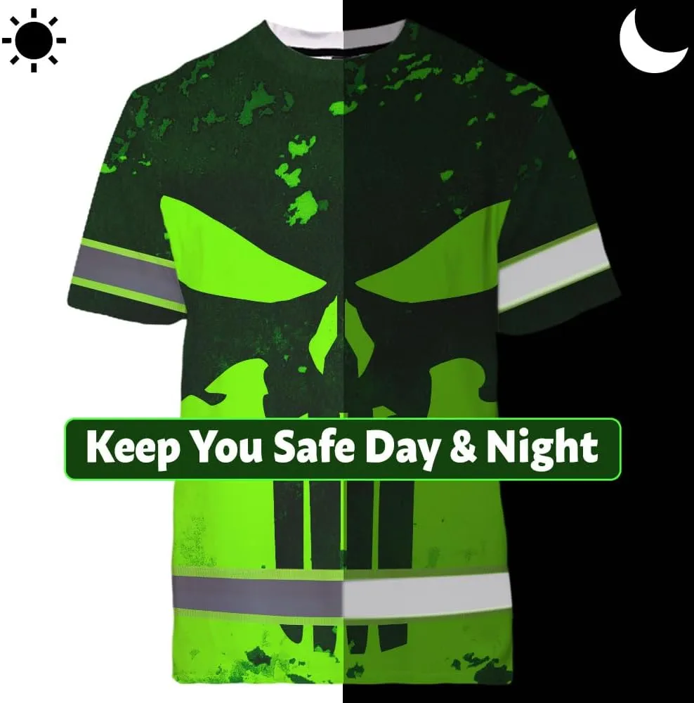 Maddly High Visibility US Flag Collection Safety Workwear Custom Name for Workers, Runners, Truckers, Patriotic