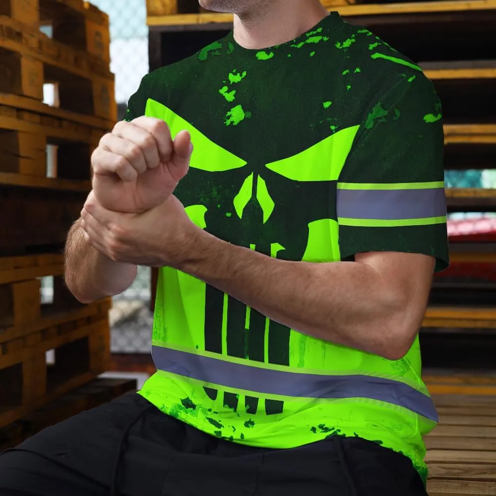 Maddly High Visibility US Flag Collection Safety Workwear Custom Name for Workers, Runners, Truckers, Patriotic
