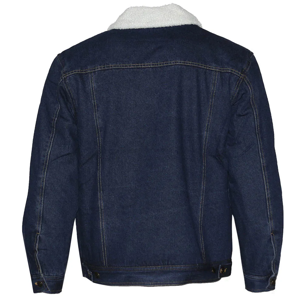 Men's Denim Sherpa Jacket Classic Cotton Button Up Fleece Lined Trucker Jean