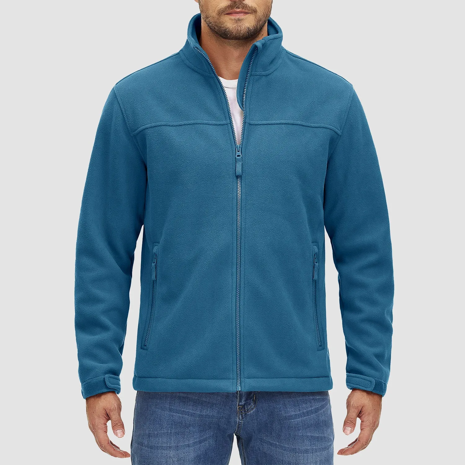 Men's Fleece Jacket Full Zip Lightweight Casual Jacket
