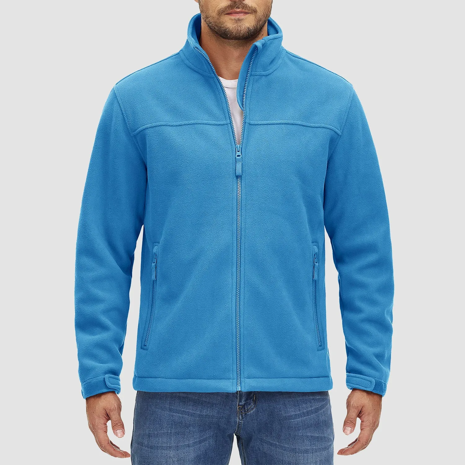 Men's Fleece Jacket Full Zip Lightweight Casual Jacket