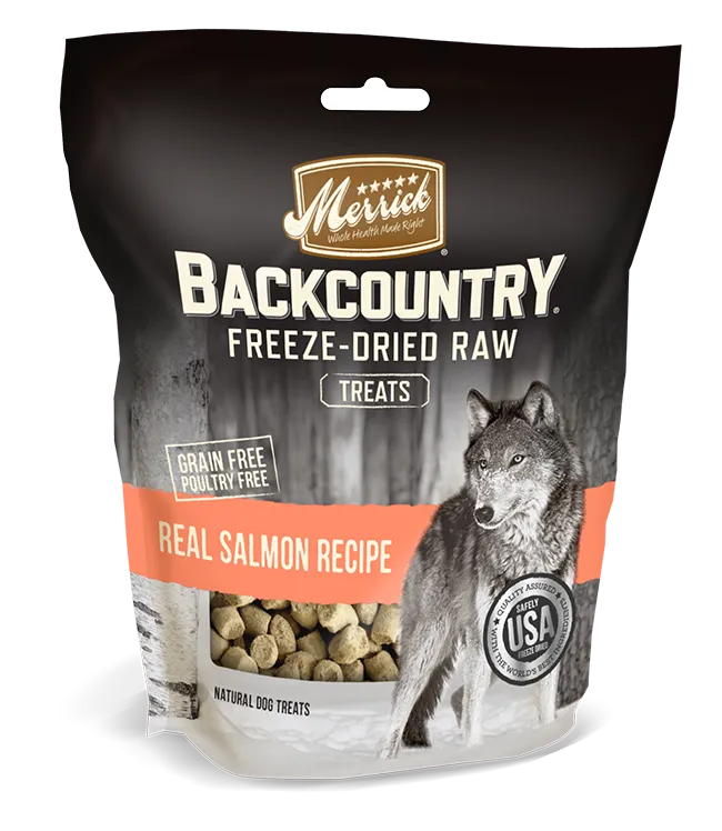 Merrick Backcountry Freeze Dried Grain Free Real Salmon Recipe Dog Treats